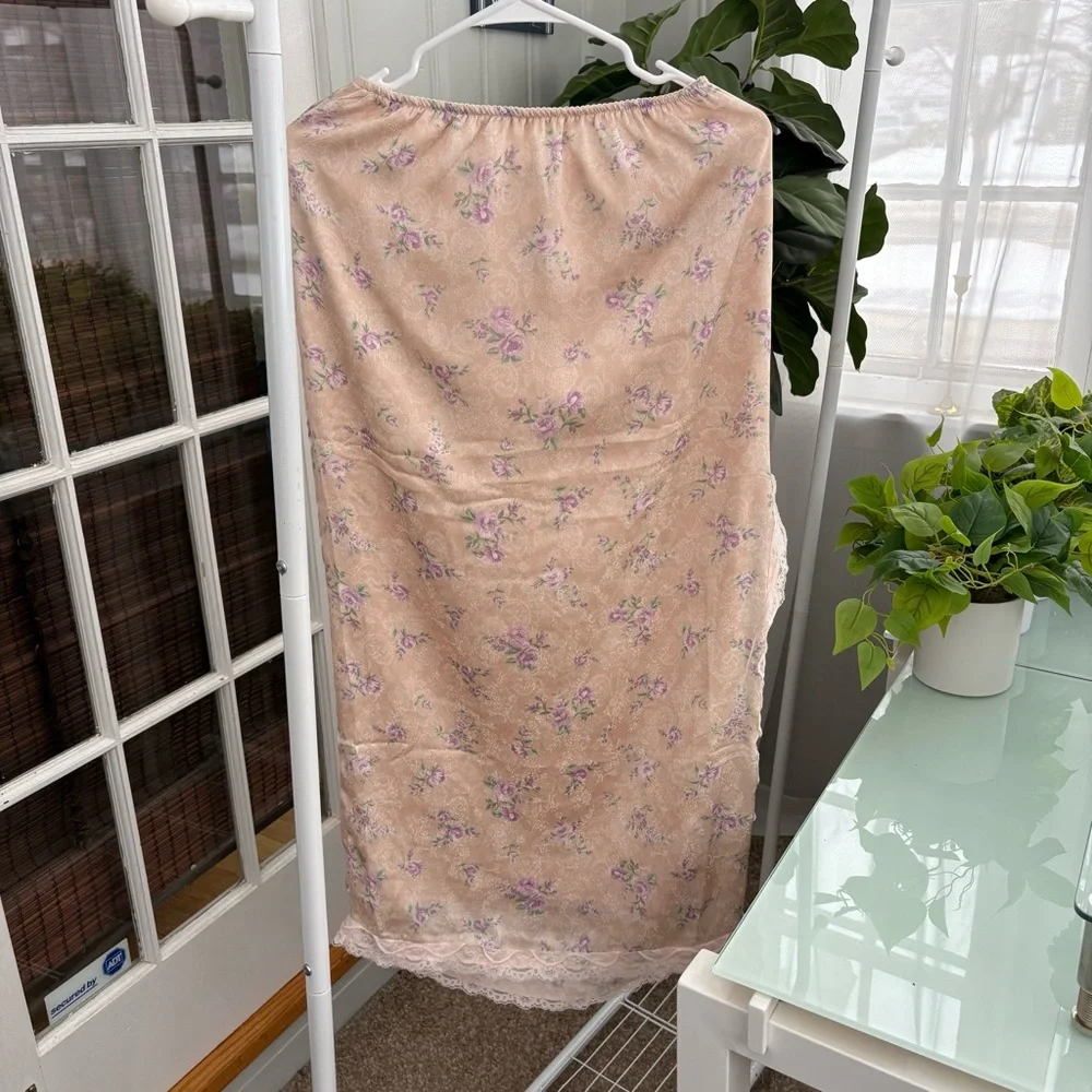 Floral Satin Midi Skirt, S, NWT - Picture 4 of 8